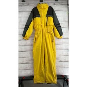 Vintage 70's 80's Sportcaster‎ Snowsuit Men's Size Large Yellow/Black/Gray